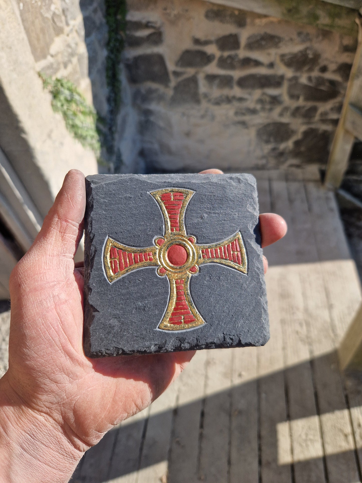 St Cuthbert's Cross Painted